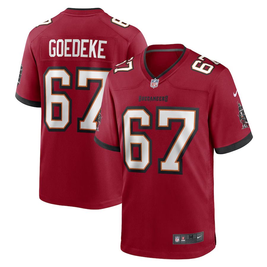 Men Tampa Bay Buccaneers 67 Luke Goedeke Nike Red Game Player NFL Jersey